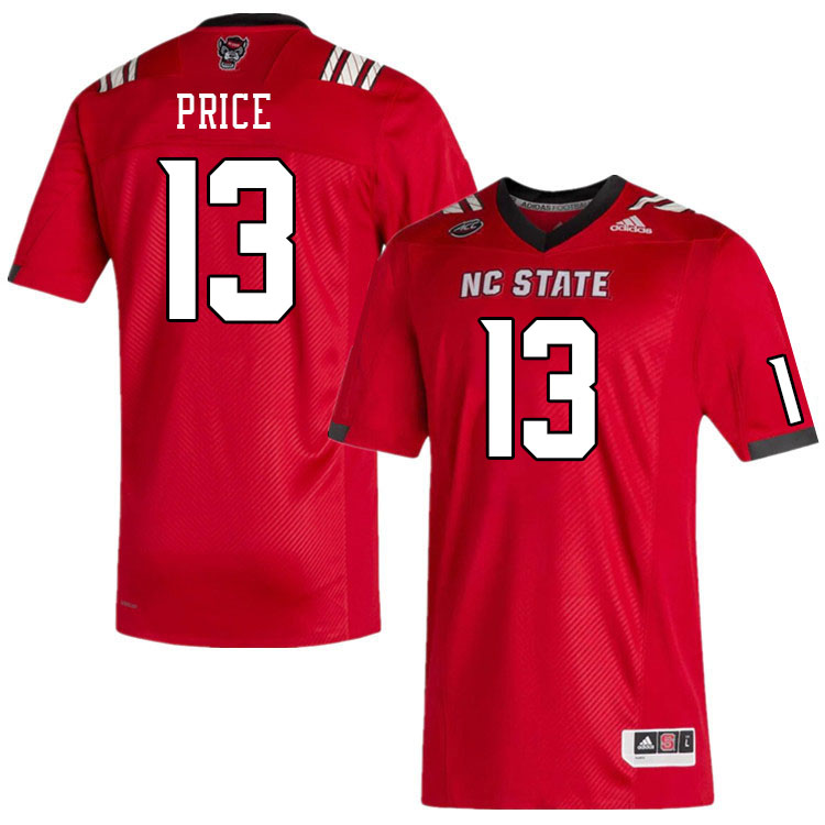 Men #13 Travali Price North Carolina State Wolfpacks College Football Jerseys Stitched-Red